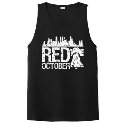 Vintage Red October Philly Philadelphia Skyline Baseball PosiCharge Competitor Tank