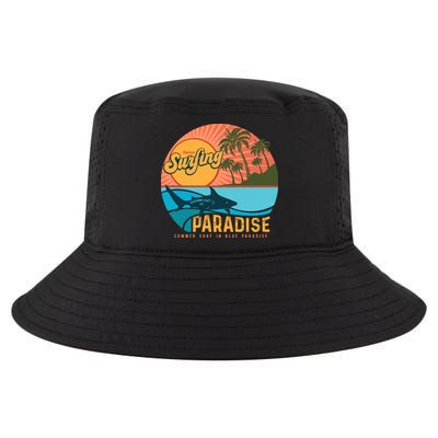 Vintage Retro Orignal Surfing Paradise Shark Cool Comfort Performance Bucket Hat