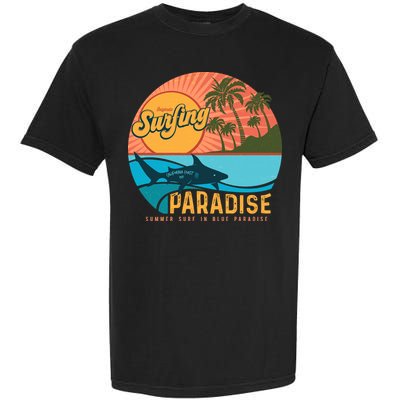Vintage Retro Orignal Surfing Paradise Shark Garment-Dyed Heavyweight T-Shirt