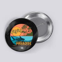 Vintage Retro Orignal Surfing Paradise Shark Button