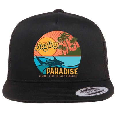 Vintage Retro Orignal Surfing Paradise Shark Flatbill Hat