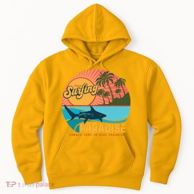 Vintage Retro Orignal Surfing Paradise Shark Hoodie