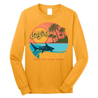 Vintage Retro Orignal Surfing Paradise Shark Long Sleeve Shirt