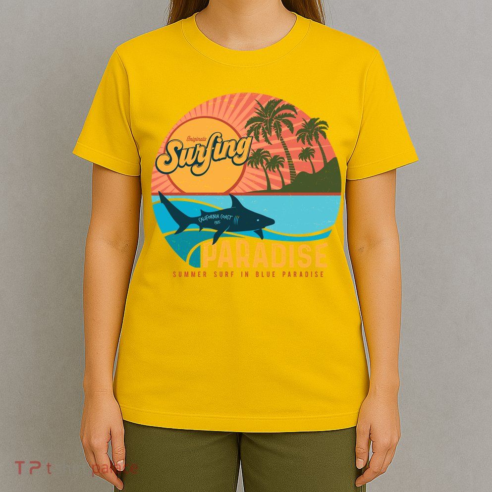Vintage Retro Orignal Surfing Paradise Shark T-Shirt