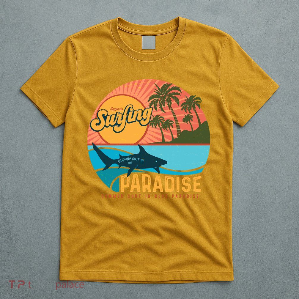Vintage Retro Orignal Surfing Paradise Shark T-Shirt