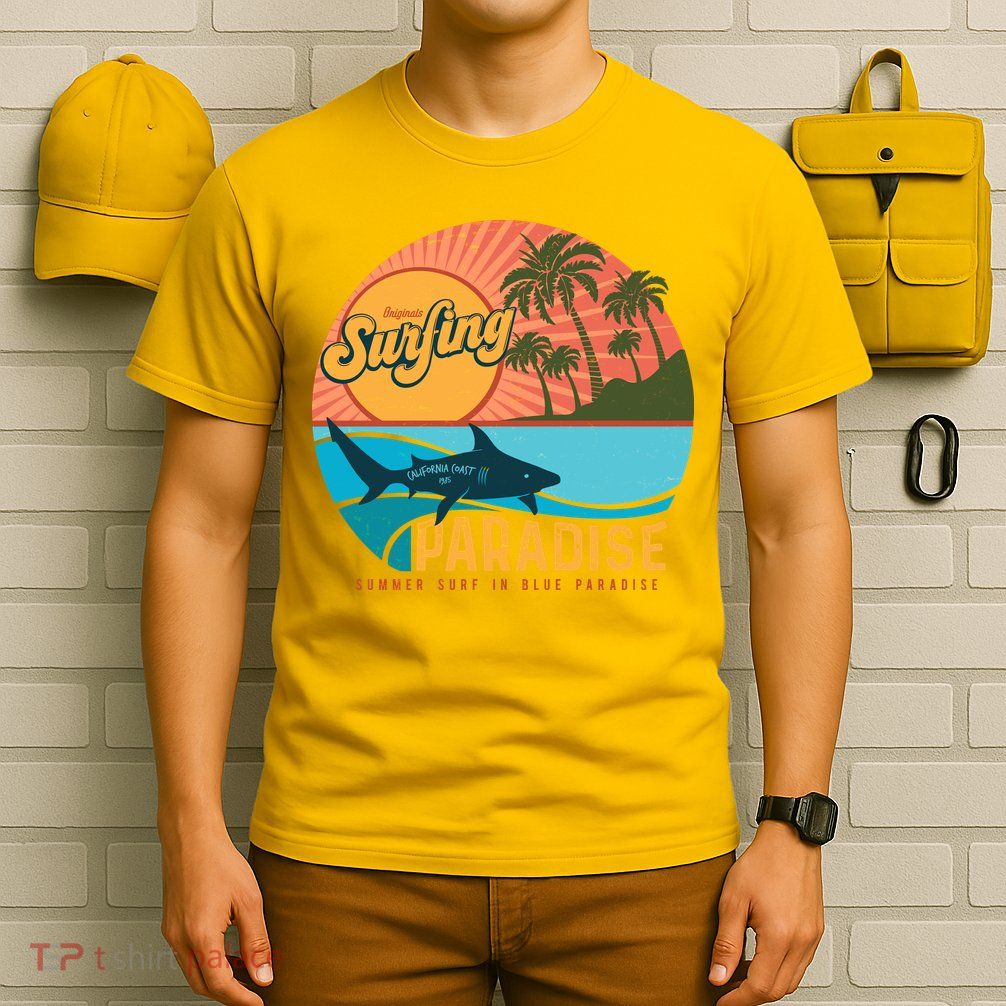 Vintage Retro Orignal Surfing Paradise Shark T-Shirt