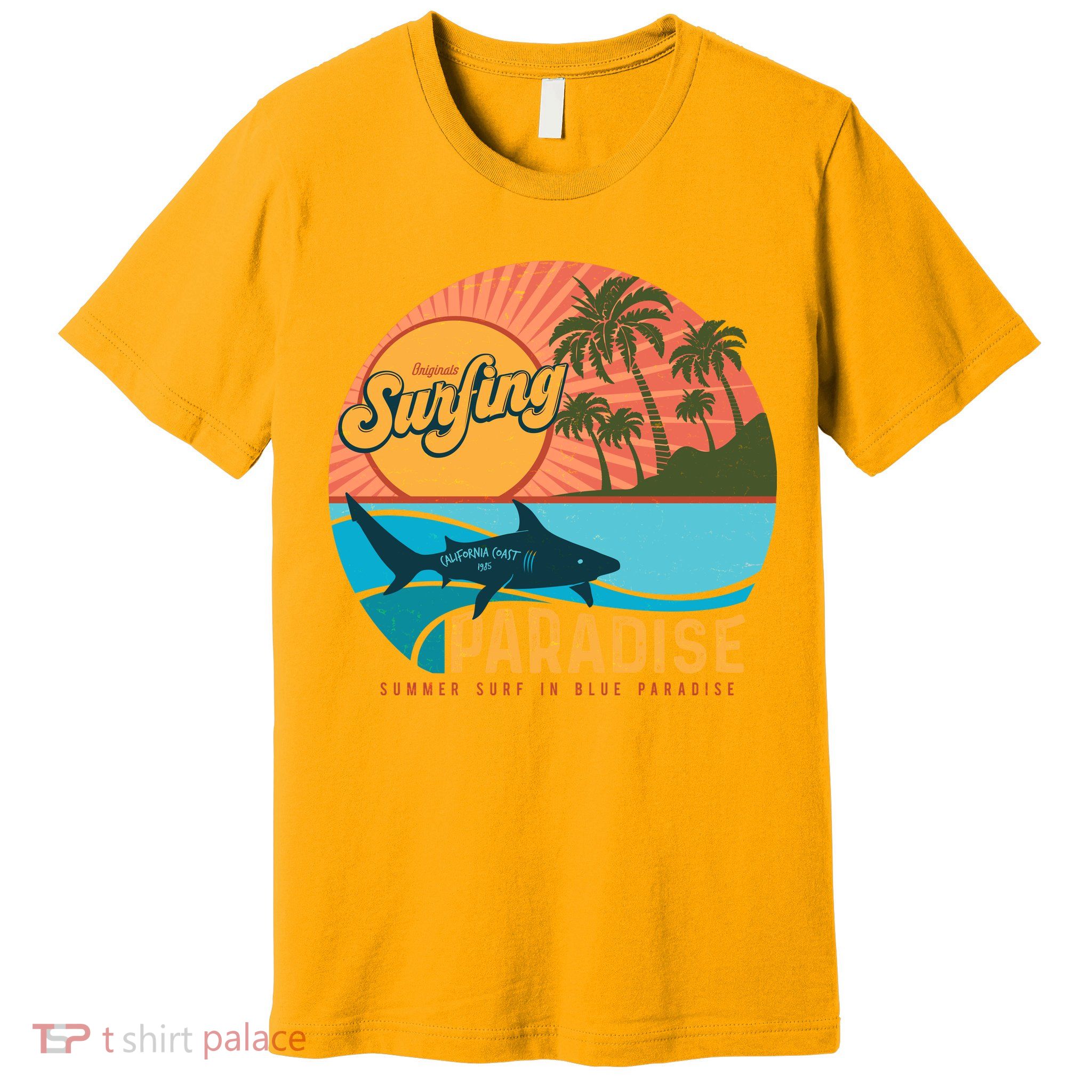 Vintage Retro Orignal Surfing Paradise Shark Premium T-Shirt