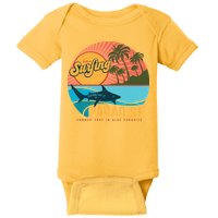 Vintage Retro Orignal Surfing Paradise Shark Baby Bodysuit