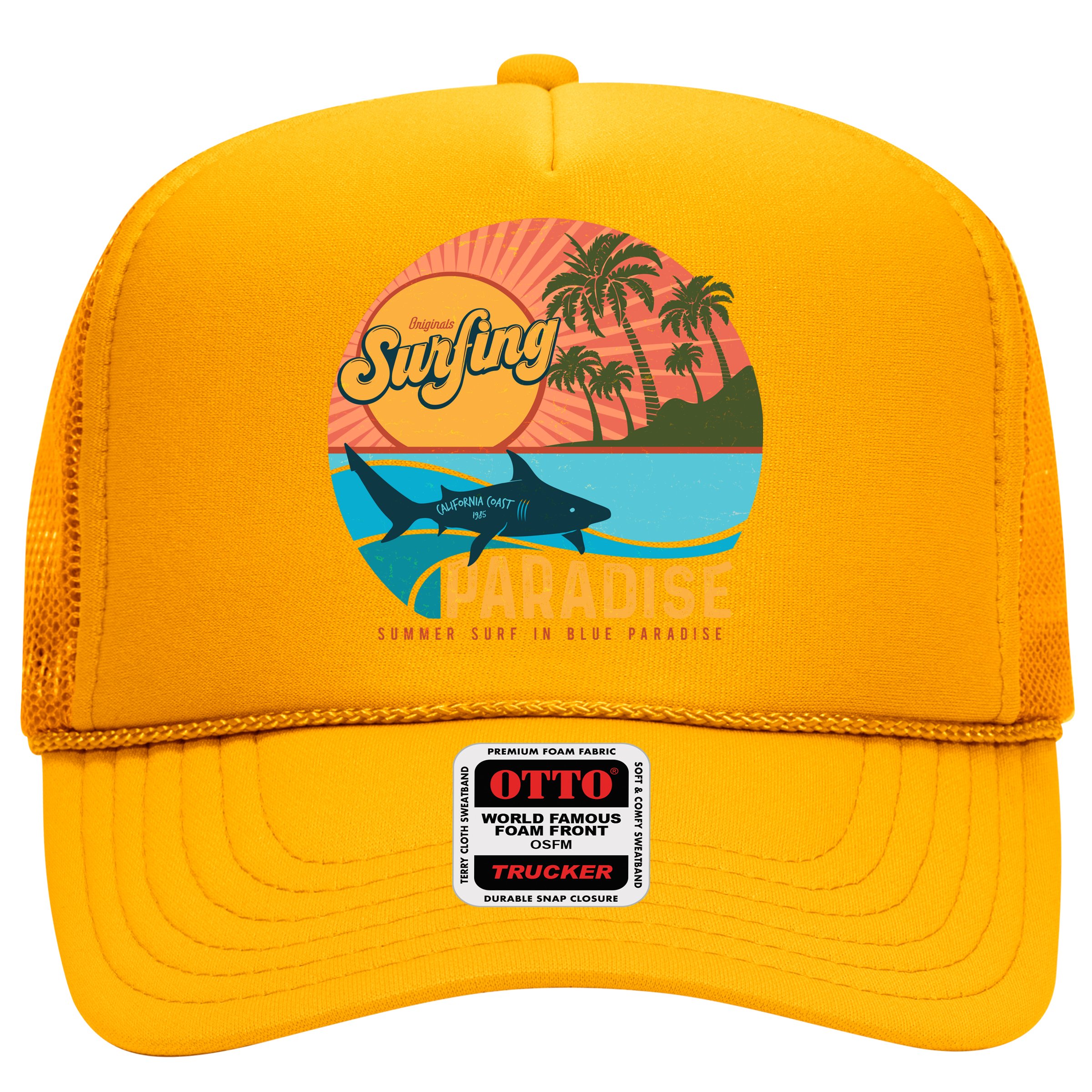 Vintage Retro Orignal Surfing Paradise Shark Hat