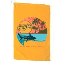 Vintage Retro Orignal Surfing Paradise Shark Golf Towel