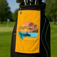 Vintage Retro Orignal Surfing Paradise Shark Golf Towel