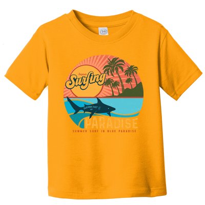 Vintage Retro Orignal Surfing Paradise Shark Toddler T-Shirt