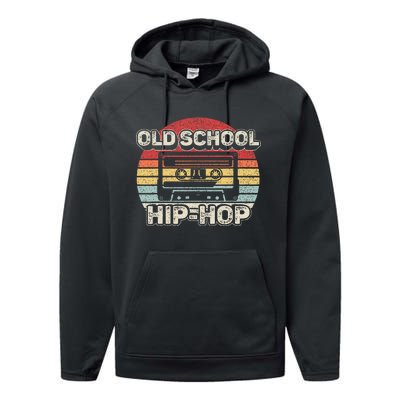 Vintage Retro Old School Hip Hop 80s 90s Cassette Music Performance Fleece Hoodie