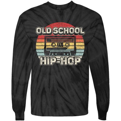 Vintage Retro Old School Hip Hop 80s 90s Cassette Music Tie-Dye Long Sleeve Shirt