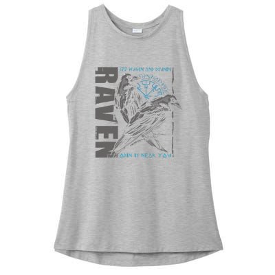 Valhalla Raven Odins Runes Norse Compass Viking Ladies PosiCharge Tri-Blend Wicking Tank