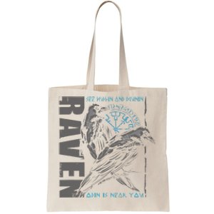 Valhalla Raven Odins Runes Norse Compass Viking Tote Bag