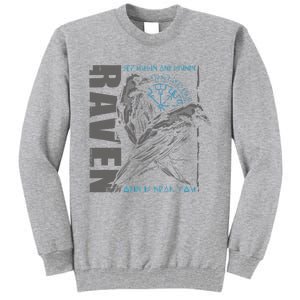 Valhalla Raven Odins Runes Norse Compass Viking Tall Sweatshirt