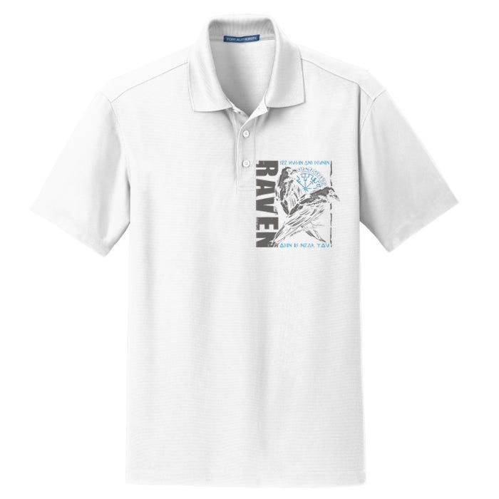 Valhalla Raven Odins Runes Norse Compass Viking Dry Zone Grid Polo