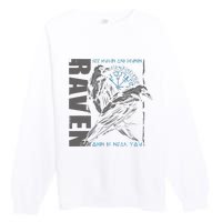 Valhalla Raven Odins Runes Norse Compass Viking Premium Crewneck Sweatshirt