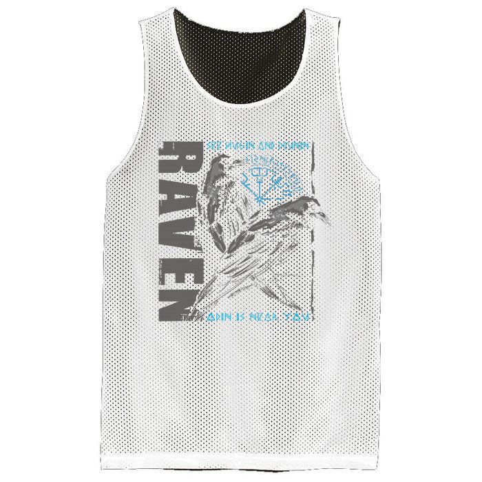 Valhalla Raven Odins Runes Norse Compass Viking Mesh Reversible Basketball Jersey Tank