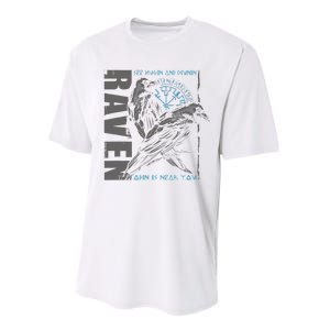 Valhalla Raven Odins Runes Norse Compass Viking Performance Sprint T-Shirt