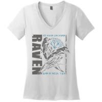 Valhalla Raven Odins Runes Norse Compass Viking Women's V-Neck T-Shirt