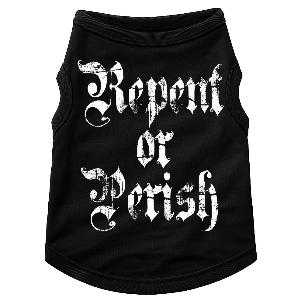 Vintage Repent Or Parish Christian Doggie Tank