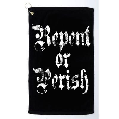 Vintage Repent Or Parish Christian Golf Towel