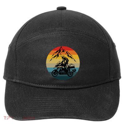Vintage Retro Off Road Adventure Motorcycle Lover 7-Panel Snapback Hat