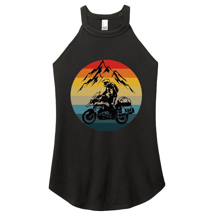 Vintage Retro Off Road Adventure Motorcycle Lover Women's Perfect Tri Rocker Tank
