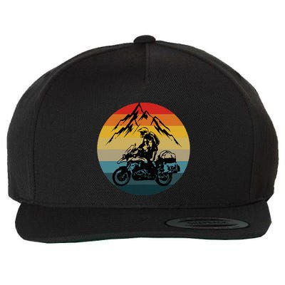 Vintage Retro Off Road Adventure Motorcycle Lover Wool Snapback Cap