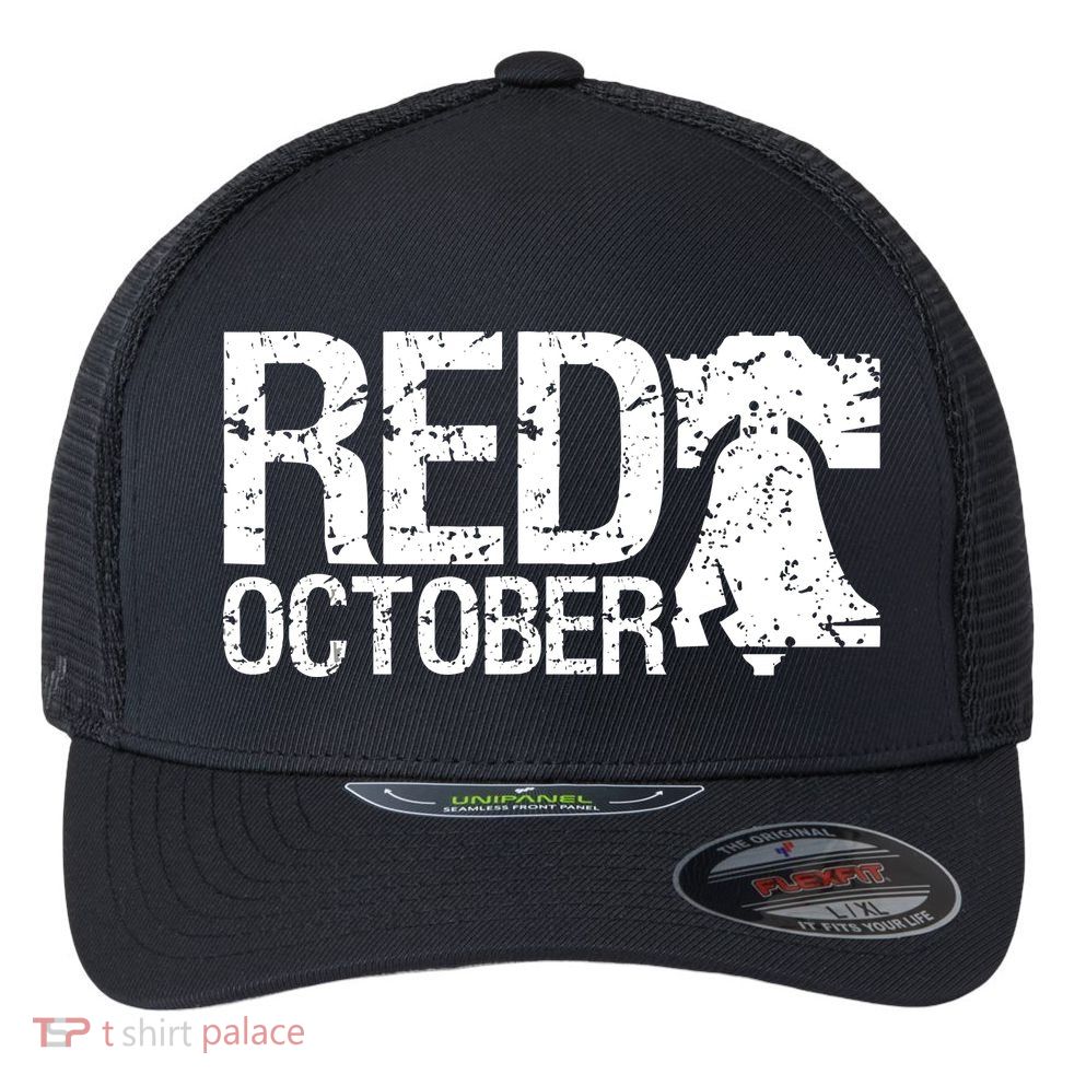 Vintage Red October Philadelphia Retro Flexfit Unipanel Trucker Cap