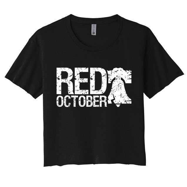 Vintage Red October Philadelphia Retro Crop Top