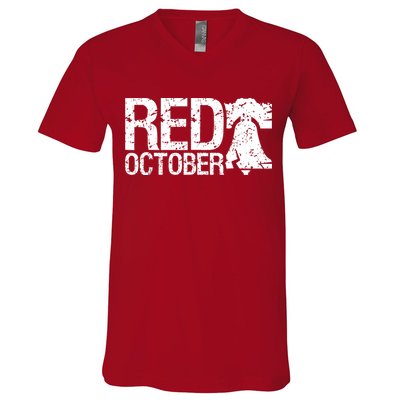 Vintage Red October Philadelphia Retro V-Neck T-Shirt