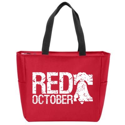 Vintage Red October Philadelphia Retro Zip Tote Bag