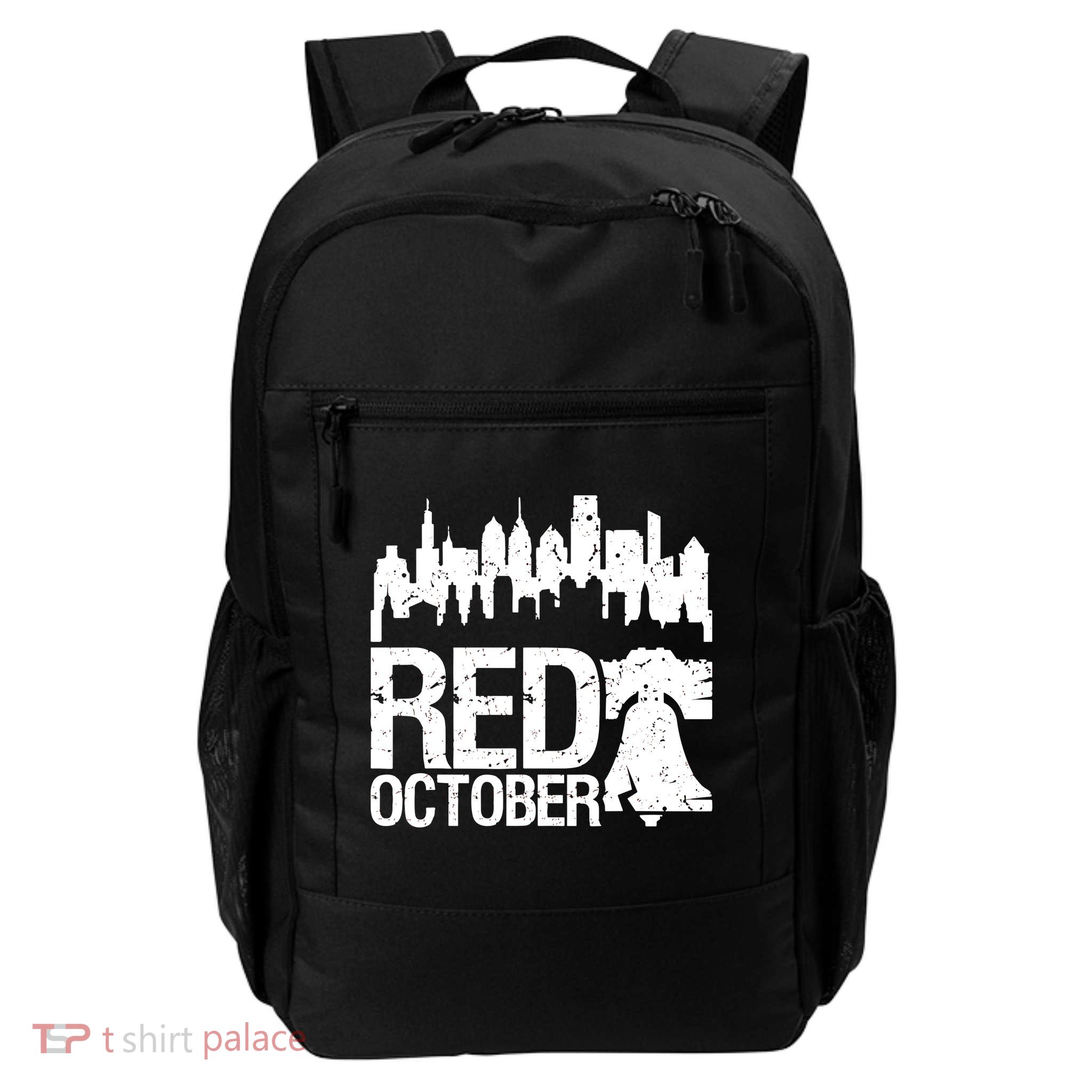 Vintage Red October Philadelphia Skyline Baseball Backpack