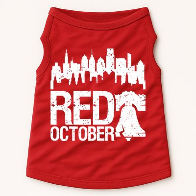 Vintage Red October Philadelphia Skyline Baseball Doggie Tank