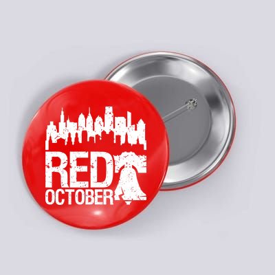 Vintage Red October Philadelphia Skyline Baseball Button