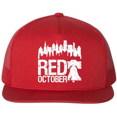 Vintage Red October Philadelphia Skyline Baseball Flatbill Hat