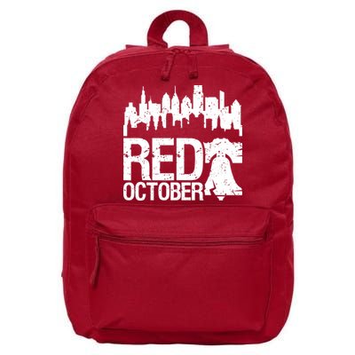Vintage Red October Philadelphia Skyline Baseball 16 in Basic Backpack