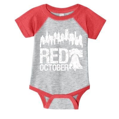 Vintage Red October Philadelphia Skyline Baseball Infant Baby Jersey Bodysuit