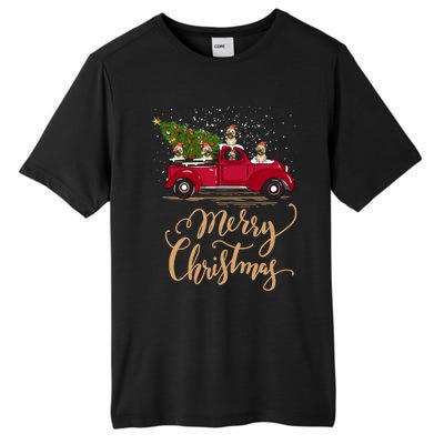 Vintage Retro Pug Drive Christmas Tree Truck Pug Christmas Funny Gift Tall Fusion ChromaSoft Performance T-Shirt