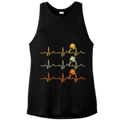 Vintage Retro Pickleball Heartbeat Gift For Team Sport Ladies PosiCharge Tri-Blend Wicking Tank