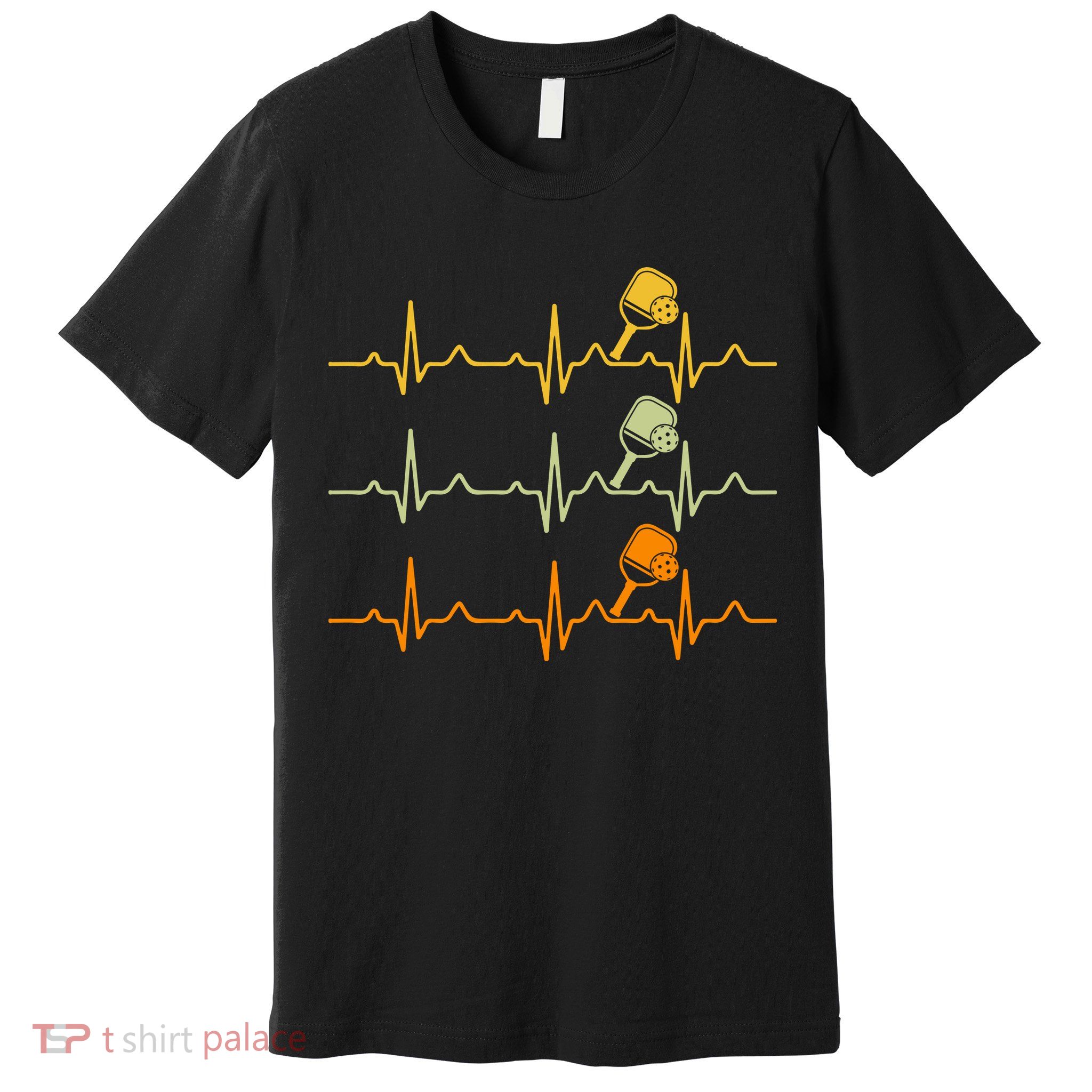 Vintage Retro Pickleball Heartbeat Gift For Team Sport Premium T-Shirt