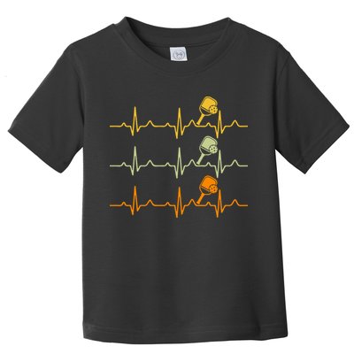 Vintage Retro Pickleball Heartbeat Gift For Team Sport Toddler T-Shirt