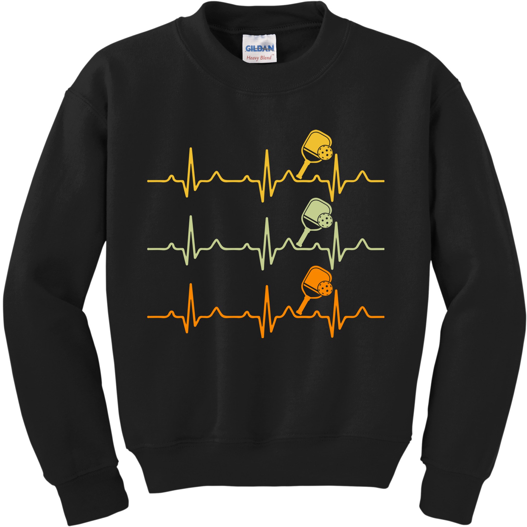 Vintage Retro Pickleball Heartbeat Gift For Team Sport Kids Sweatshirt