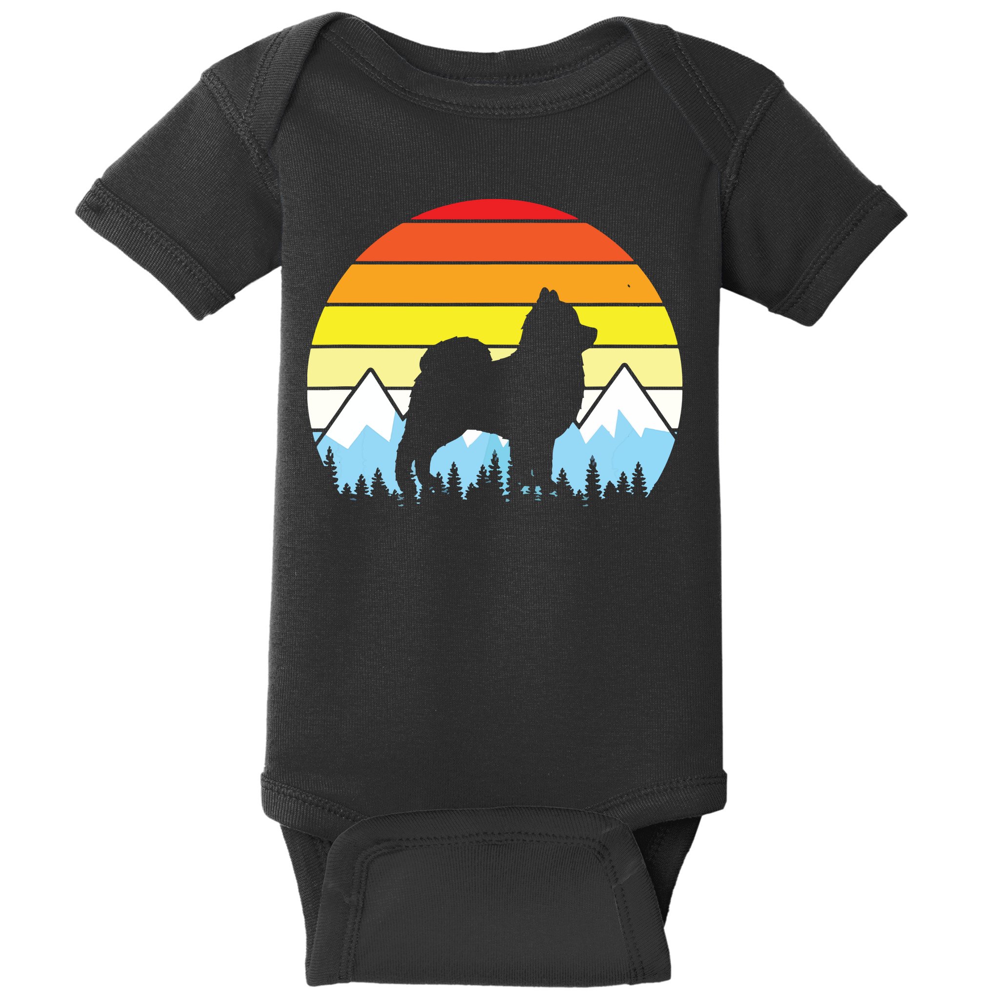 Vintage Retro Pomeranian Lovers Gifts Pomeranian Baby Bodysuit