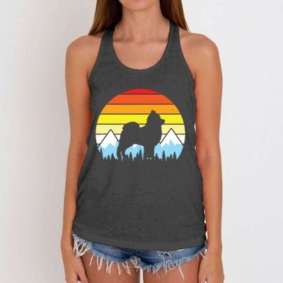 Vintage Retro Pomeranian Lovers Gifts Pomeranian Women's Knotted Racerback Tank