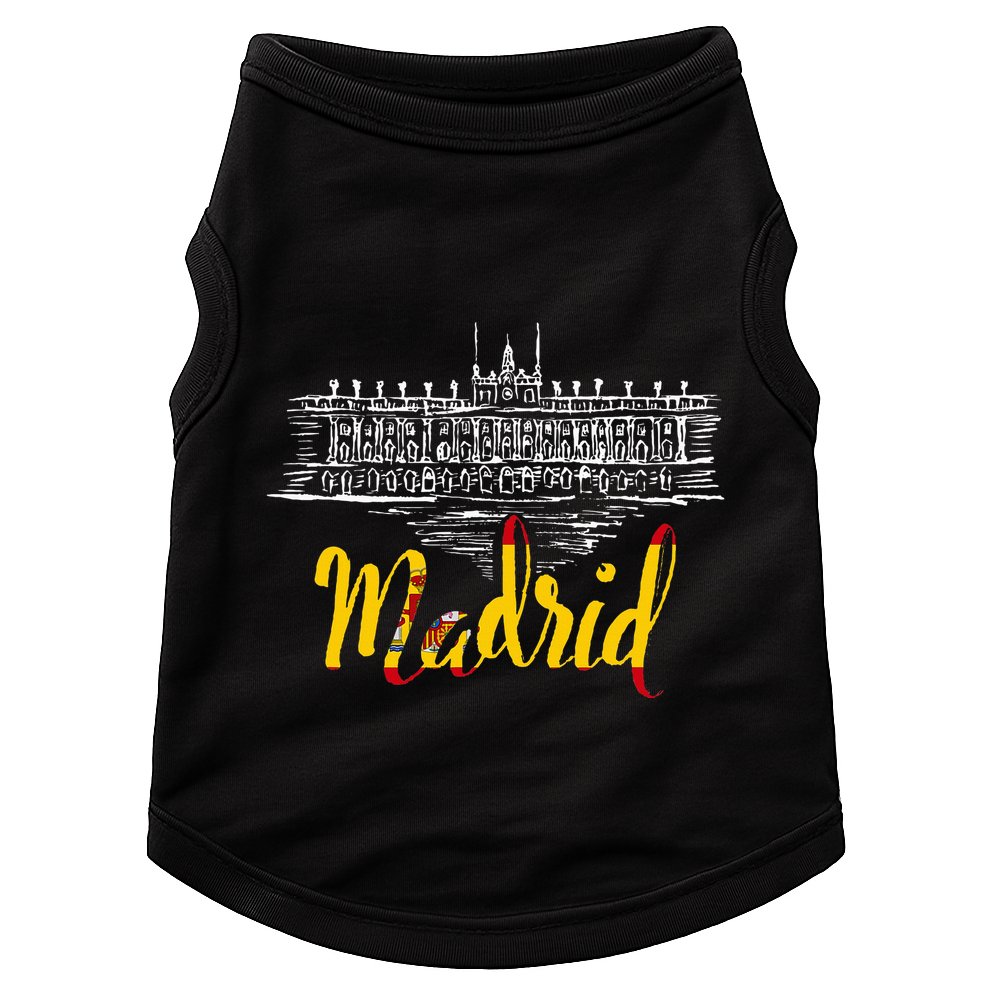 Vintage Royal Palace In Madrid With Spain Flag Doggie Tank