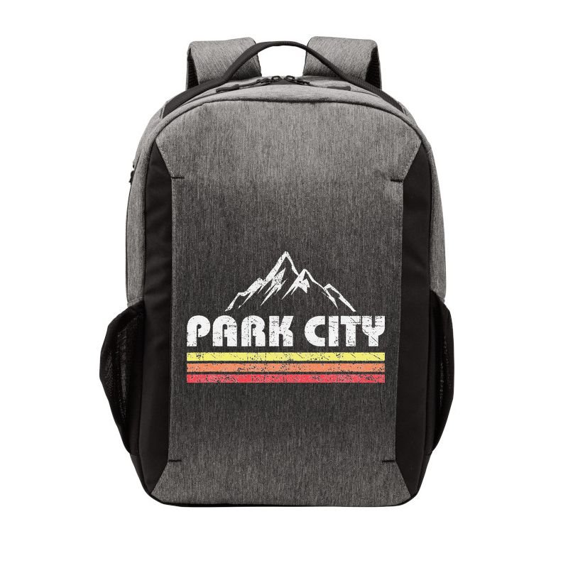 Vintage Retro Park City Utah Mountain Faded Bars Ski Sports Vector Backpack